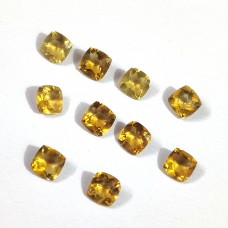 Citrine 4.5x4.5mm cushion facet 0.32 cts